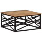 Table basse d'appoint – Bois massif et cadre métallique, style industriel
