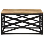 Table basse d'appoint – Bois massif et cadre métallique, style industriel