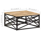 Table basse d'appoint – Bois massif et cadre métallique, style industriel