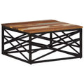 Table basse d'appoint – Bois massif et cadre métallique, style industriel