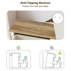 Commode à 5 tiroirs – Rangement chambre et couloir, Plateau en bois et cadre en métal