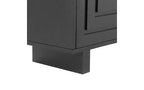 Bahut moderne noir de 150 cm avec 4 portes – Placage en frêne et poignées métalliques