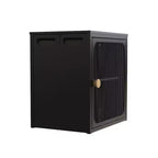 Armoire de rangement pliable avec porte, construction robuste en acier et bois, installation rapide et conception antidérapante, organisateur DIY polyvalent en noir
