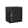 Foldable Storage Cabinet with Door  Sturdy Steel-Wood Construction, Quick Setup & Anti-Slip Design, Versatile DIY Organizer in Black