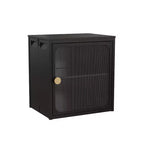 Foldable Storage Cabinet with Door  Sturdy Steel-Wood Construction, Quick Setup & Anti-Slip Design, Versatile DIY Organizer in Black