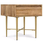 Jovie SOLID MANGO WOOD 20 inch Wide Square Contemporary End Table with Drawer