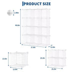 Étagère de Rangement Modulable en Fil Métallique à 12 Cubes pour Chambre et Bureau, Blanche