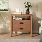 Christopher Knight Home Ottilie Modern Nightstand with 2 Drawers and Open Storage Shelf
