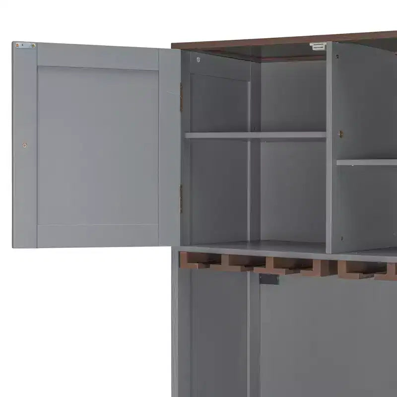 Lit escamotable avec armoire de rangement, casier à vin, tiroirs et bande LED multicolore