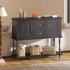 Console moderne avec 2 tiroirs et étagère ouverte – Table d'entrée, Noyer et Noir