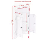 Meuble d'angle multifonctionnel 32" – MDF blanc, étagères réglables, salle de bain/cuisine/salon