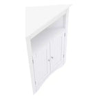 Meuble d'angle multifonctionnel 32" – MDF blanc, étagères réglables, salle de bain/cuisine/salon