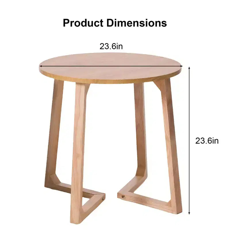 Table d'appoint ronde de 24 pouces de style Mid-Century avec pieds en V