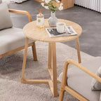 Table d'appoint ronde de 24 pouces de style Mid-Century avec pieds en V