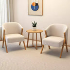 Table d'appoint ronde de 24 pouces de style Mid-Century avec pieds en V