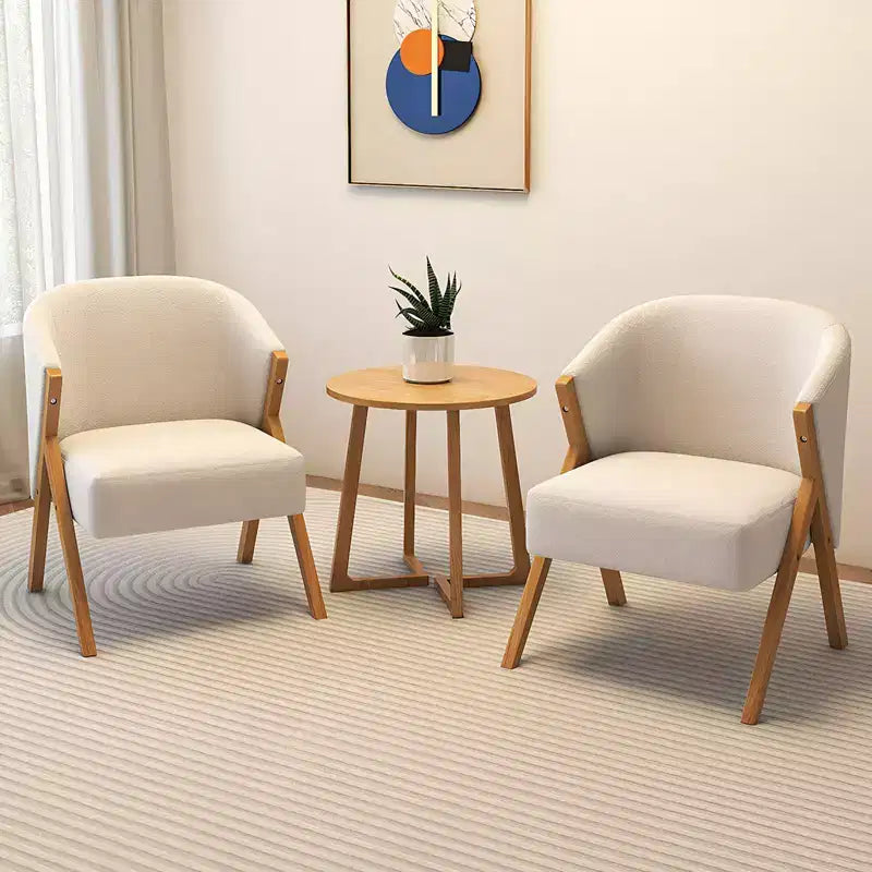 Table d'appoint ronde de 24 pouces de style Mid-Century avec pieds en V