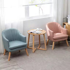 Table d'appoint ronde de 24 pouces de style Mid-Century avec pieds en V