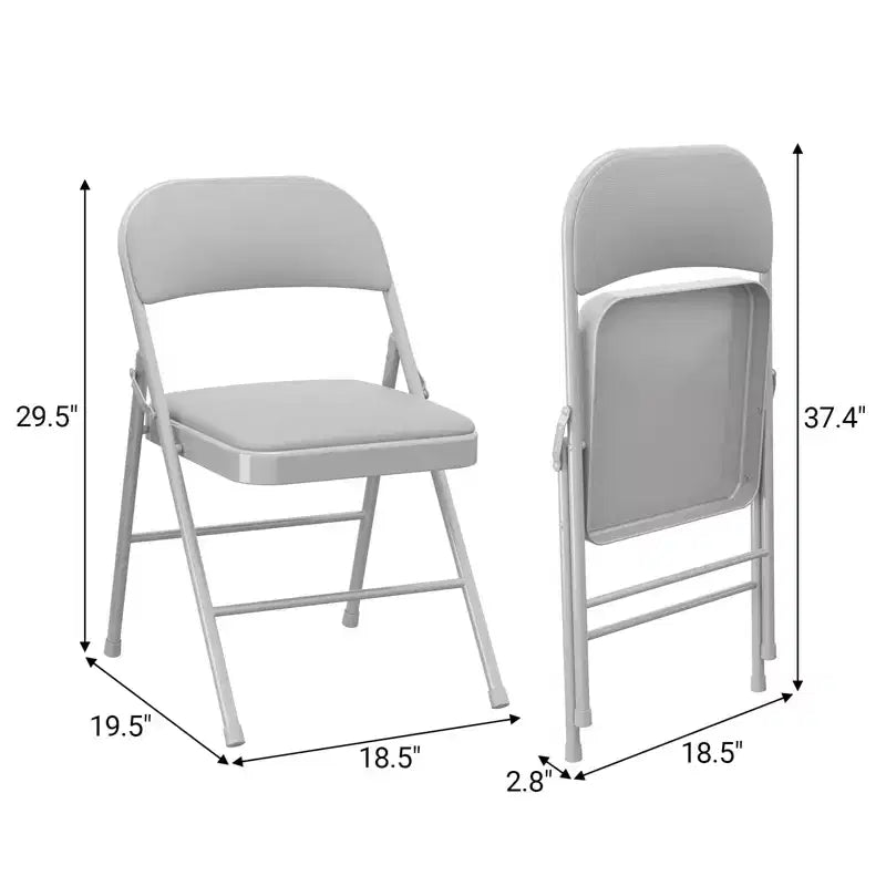 Lot de 4 chaises pliantes rembourrées – Cuir PU, capacité de 158 kg, noir