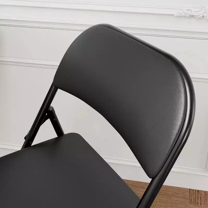 Lot de 4 chaises pliantes rembourrées – Cuir PU, capacité de 158 kg, noir