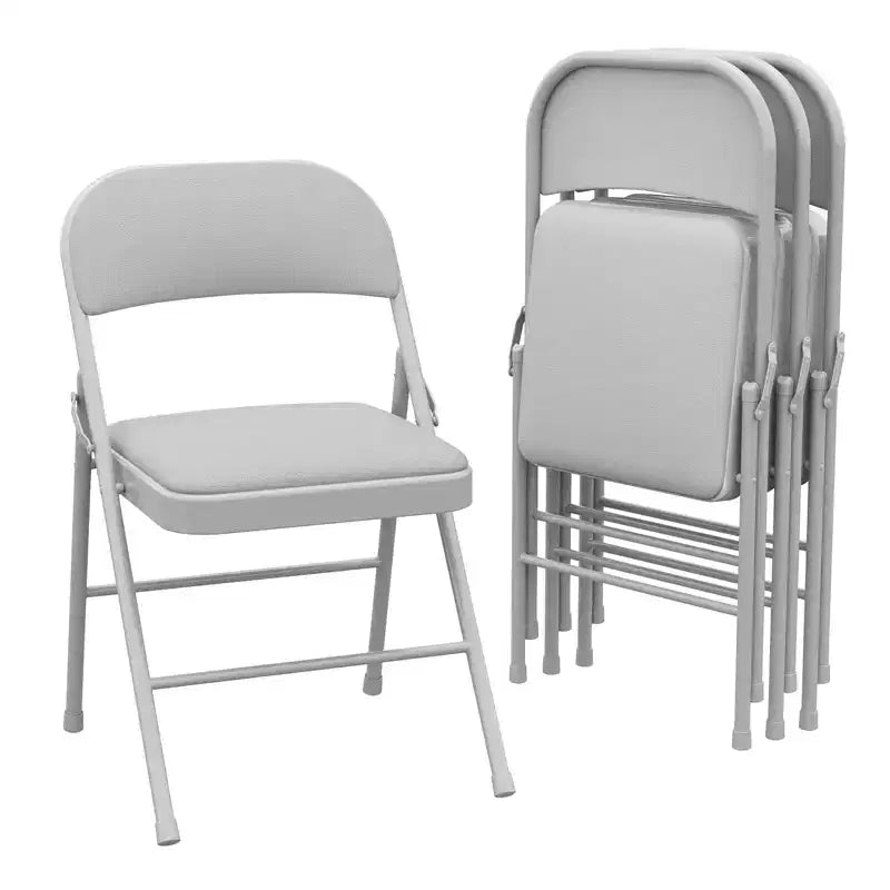 Lot de 4 chaises pliantes rembourrées – Cuir PU, capacité de 158 kg, noir