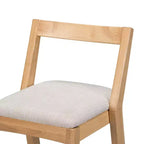 Lot de 2 tabourets de bar modernes en bois avec dossier incurvé – Assise tapissée beige, hauteur d'assise de 76 cm