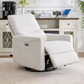Dyonery Power Swivel Rocker Recliner Sofa, Small Electric Reclining Sofa with USB & Type-C Ports, Glider Nursery Chair with Lumbar Support