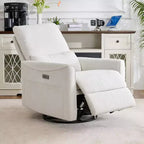 Dyonery Power Swivel Rocker Recliner Sofa, Small Electric Reclining Sofa with USB & Type-C Ports, Glider Nursery Chair with Lumbar Support
