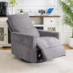Fauteuil inclinable, pivotant et berçant motorisé avec ports USB et USB-C, fauteuil de nurserie avec support lombaire