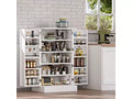 VINGLI Pantry Cabinet ,White Kitchen Storage Cabinet with 2 Doors and Adjustable Shelves, 40.5 H Food Storage Freestanding Cupboard