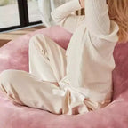 Pouf poire en mousse à mémoire de forme 120 cm avec housse amovible en flanelle – Salon et chambre à coucher