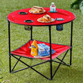 The Lakeside Collection Portable Folding Picnic Table with Shelf - Waterproof, Perfect For Outdoors -