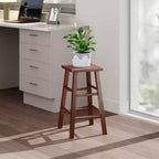 Tabouret de bar hauteur comptoir au design classique en bois
