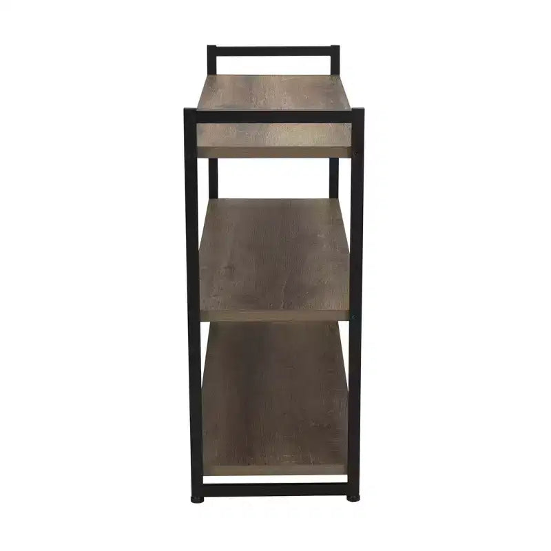 Bibliothèque à 3 étagères de 82,5 cm de large – Cadre en métal industriel, style Jamestown