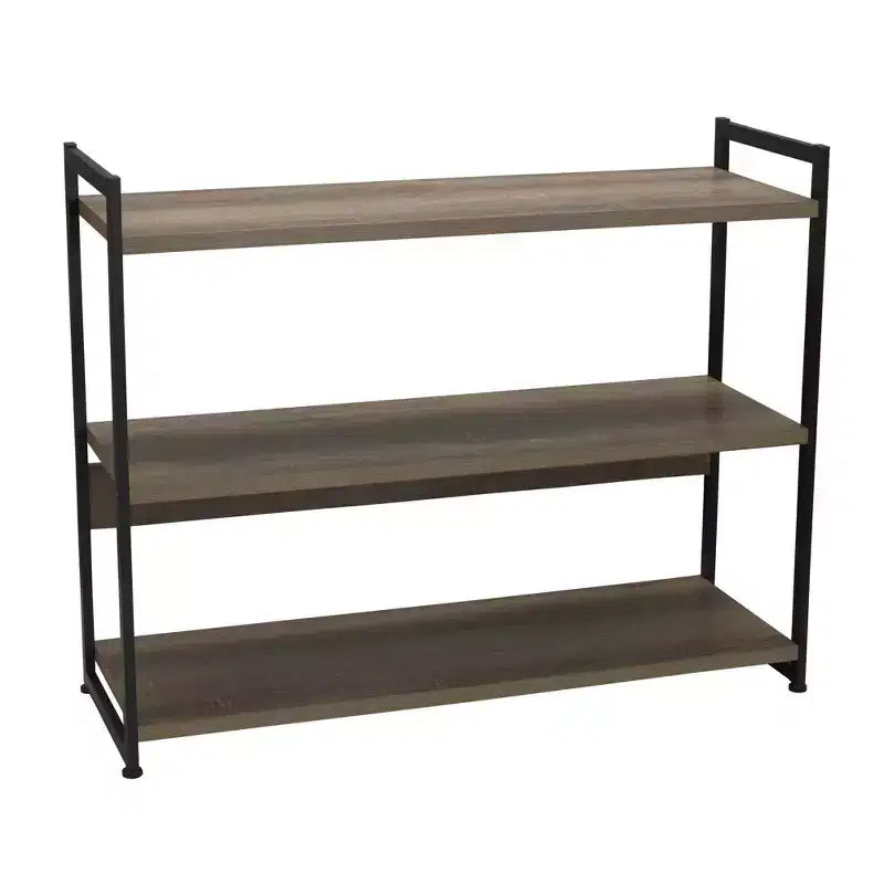 Bibliothèque à 3 étagères de 82,5 cm de large – Cadre en métal industriel, style Jamestown